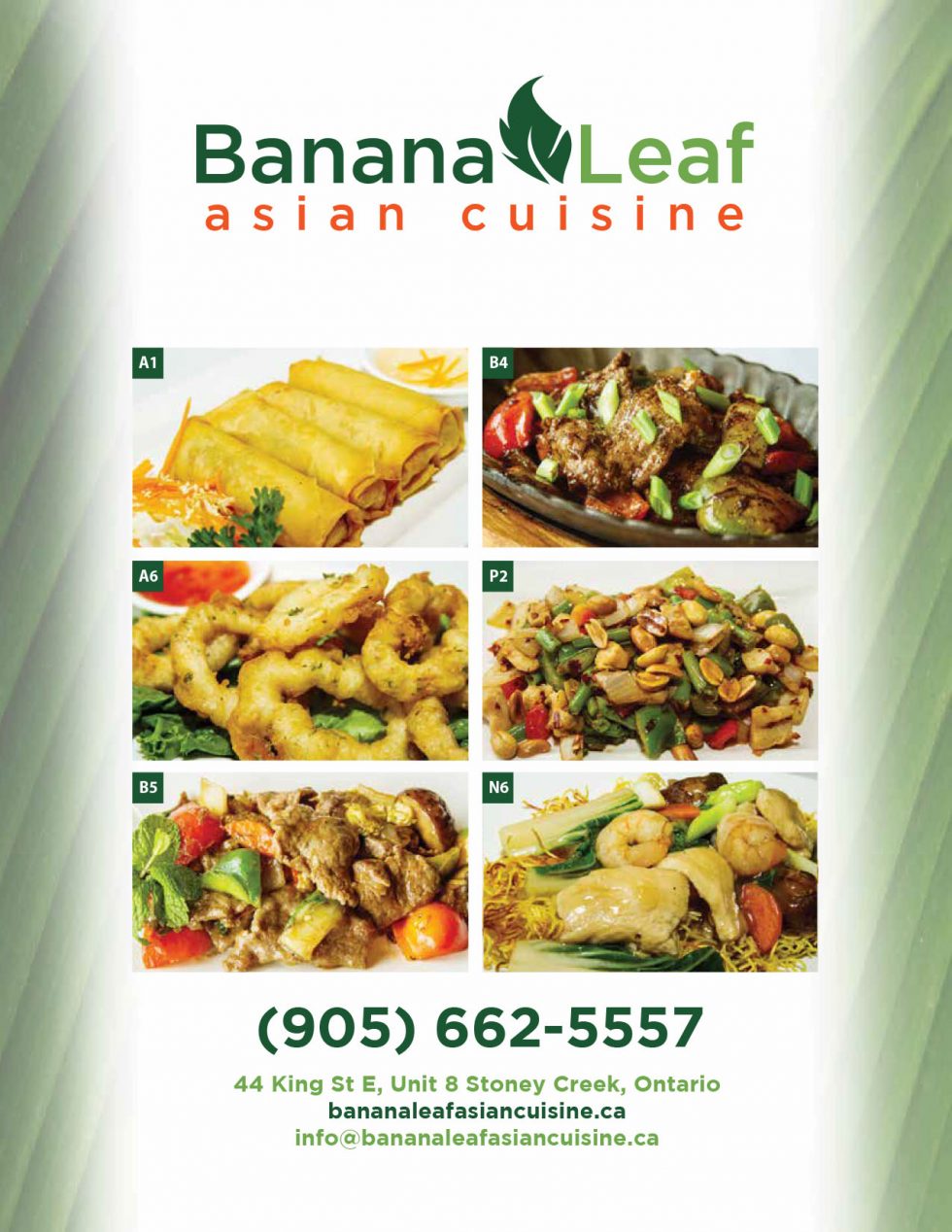 Main Menu Banana Leaf Asian Cuisine